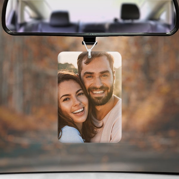 Custom Photo Car Air Freshener - Personalized Car Scents - Car Accessory - Offering 50 Scents - Best Gift for Friends, Couple, Family