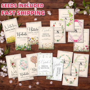 Personalized Seed Packets with Seeds, Custom Wildflower Wedding Favors, Rustic Bridal Shower, Baby Shower, Garden Party, Eco Friendly Gifts