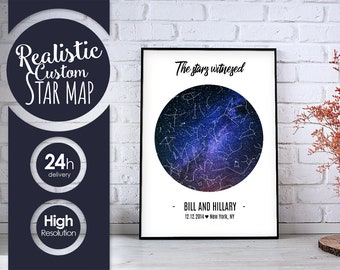 Carte étoile Personnalisée Par Date Star Graphique Cadeau Etsy