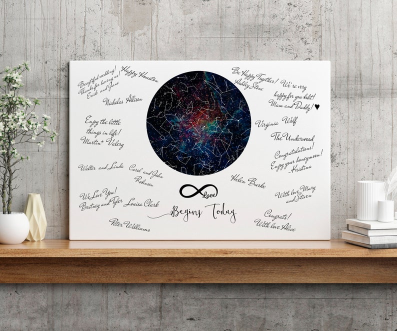 Wedding Guest Book Alternative Wedding Guest book Alternative Wood Wedding stars Wedding guestbook wedding 100 Guest printable Wood art 103