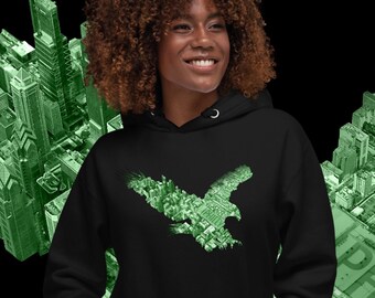 Sudadera con capucha de los Phillies Eagles • Diseño aéreo de Filadelfia