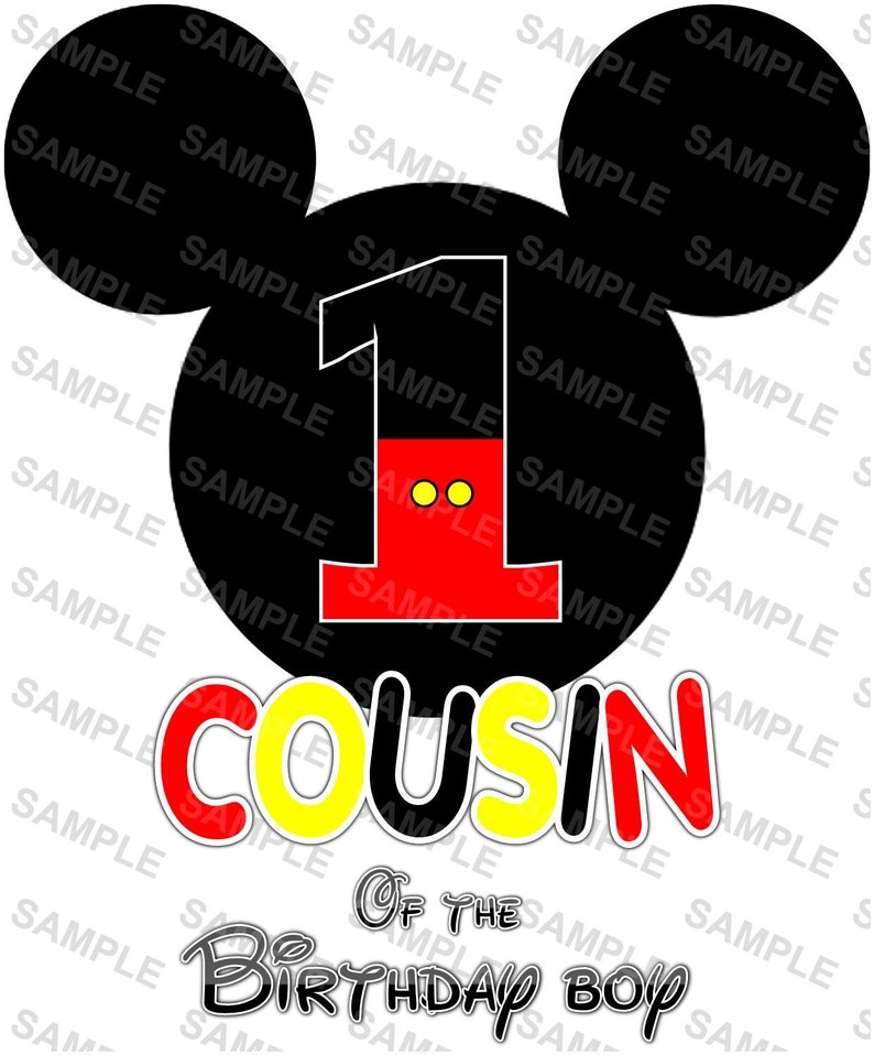 Sublimation Design Clip Art PNG Instant Download Iron On Transfer 1st Birthday Cousin Of the Birthday Boy