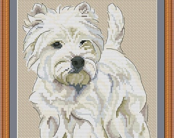 Westie mom cross stitch pdf pattern  Westie highland white terrier