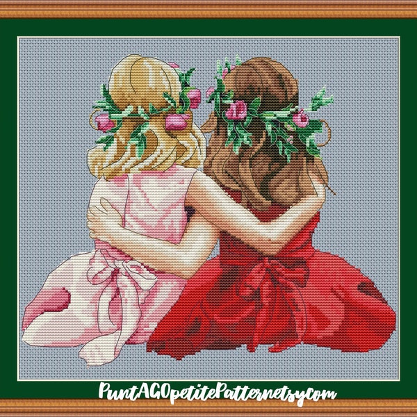 Sisters forever cross stitch pdf pattern
