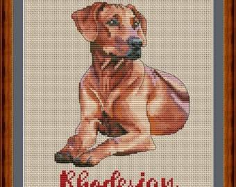 Rhodesian Ridgeback Tiny Dog Breed Cross Stitch Pattern Digital ...