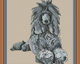 Silver poodle mom cross stitch pdf pattern