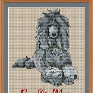 Silver poodle mom cross stitch pdf pattern