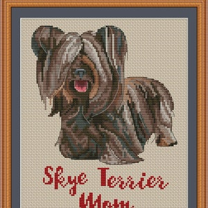 Skye terrier mom cross stitch pdf pattern
