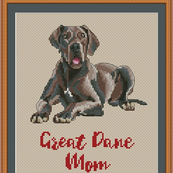 Great dane mom cross stitch pdf pattern