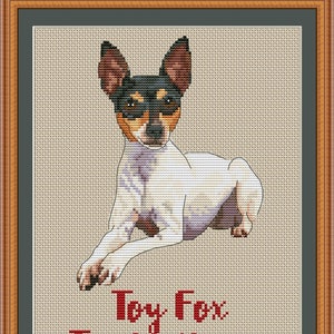 Toy fox terrier mom cross stitch pdf pattern