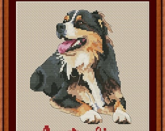 Australian Shepherd Cross Stitch Pattern, Dog Lover Gift (PDF Download)