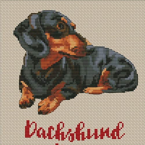 Dachshund Cross Stitch Pattern Instant PDF Download Etsy