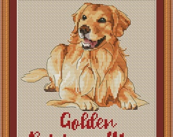 Golden retriever mom cross stitch pdf pattern