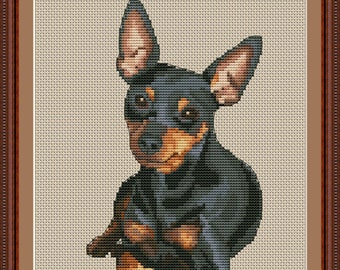 Miniature pinscher mom cross stitch pdf pattern