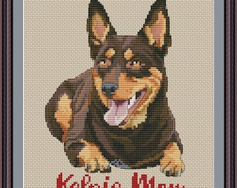 Kelpie mom cross stitch pdf pattern