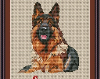 German Shepherd  Cross Stitch Pattern (Digital PDF Download)