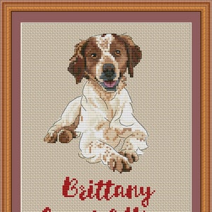 Brittany spaniel mom cross stitch pdf pattern