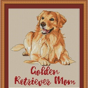 Golden retriever mom cross stitch pdf pattern