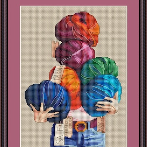 Many yarn clews  cross stitch pdf pattern