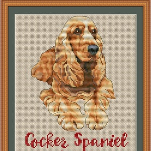 Cocker Spaniel mom cross stitch pdf pattern
