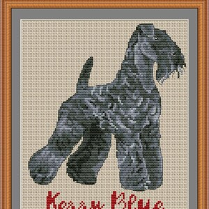 Kerry blue terrier mom cross stitch pdf pattern