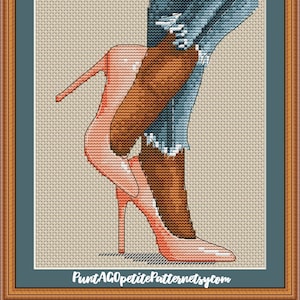 High heel schuhe Kreuzstich Stickmuster pdf