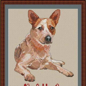 Red heeler  mom cross stitch pdf pattern Australian Cattle dog