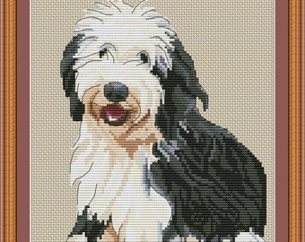 Patrón de punto de cruz de mamá Sheepadoodle en formato PDF