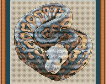 Ball python mom cross stitch pdf pattern