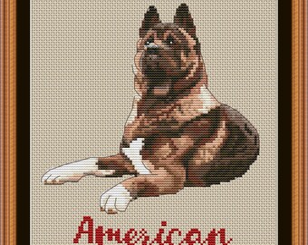 American akita mom cross stitch pdf pattern