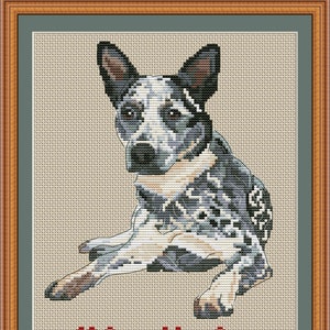 Blue heeler  mom cross stitch pdf pattern Australian Cattle dog