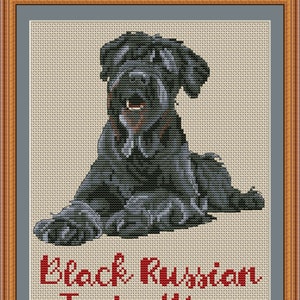 Black russian terrier mom cross stitch pdf pattern