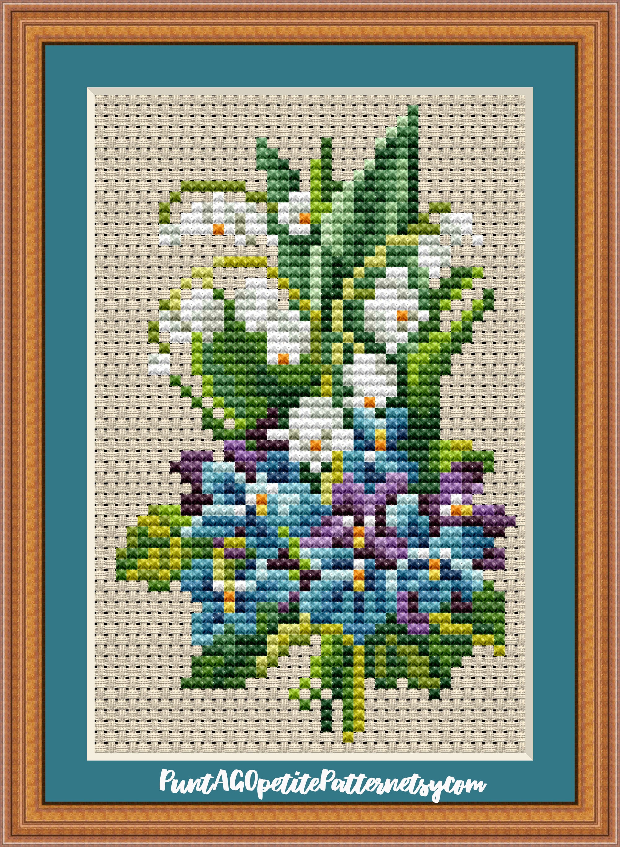 Violets and Lily of the Valley Cross Stitch Pdf Pattern - Etsy Canada