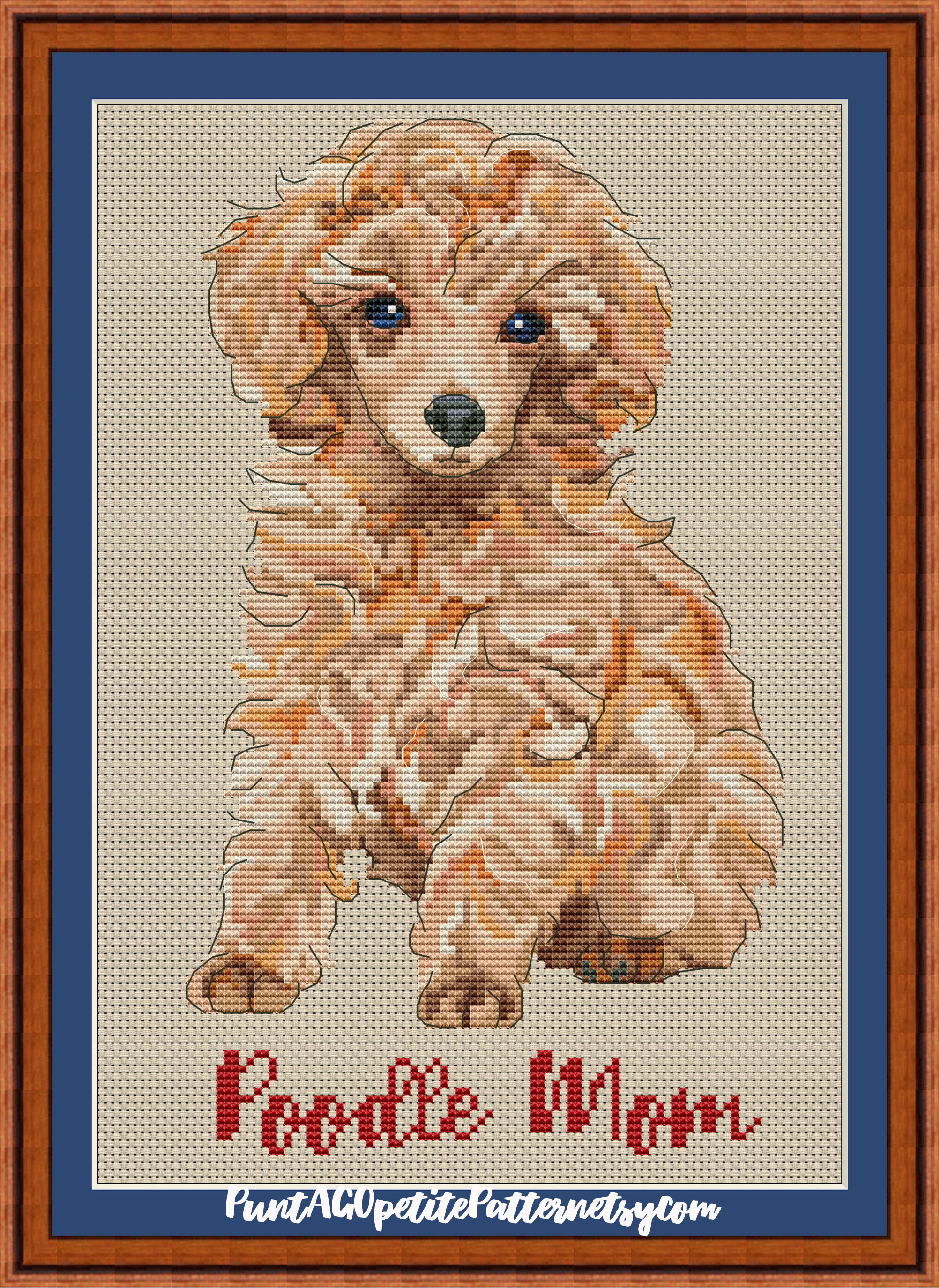 Apricot Poodle Mom Cross Stitch Pdf Pattern - Etsy apricot-poodle-mom-cross-stitch-pdf-pattern-etsy