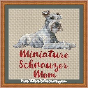 Miniature schnauzer mom cross stitch pdf pattern