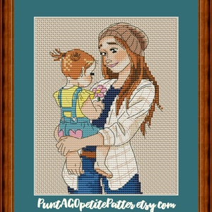 Mother and Daughter Cross Stitch Pattern: Parent Love (PDF Pattern)