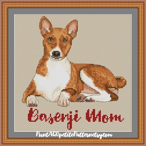 Basenji mom cross stitch pdf pattern
