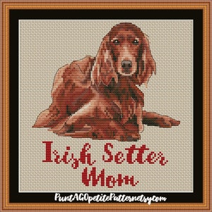 Irish setter mom cross stitch pdf pattern