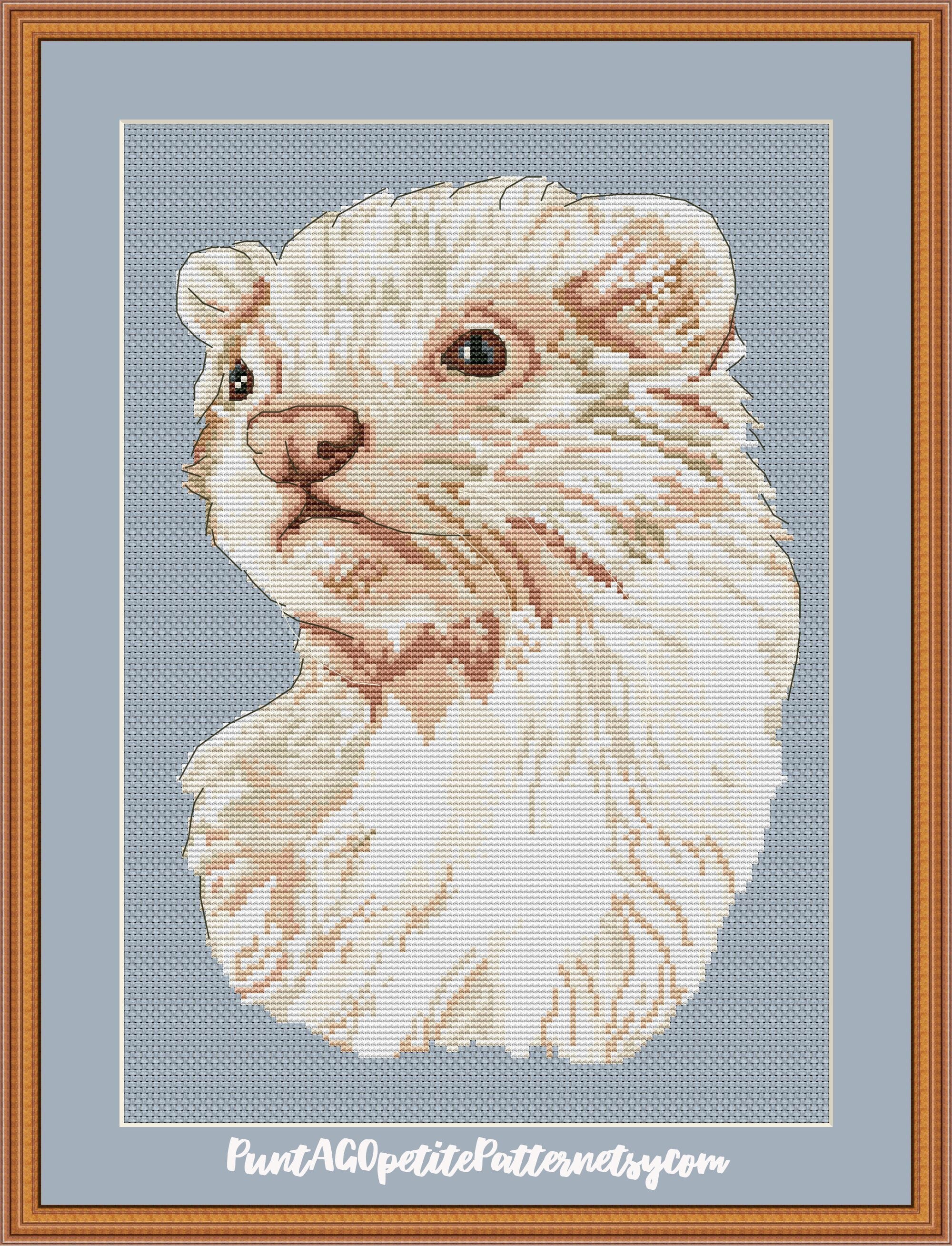 Ferret Portrait Cross Stitch Pdf Pattern 