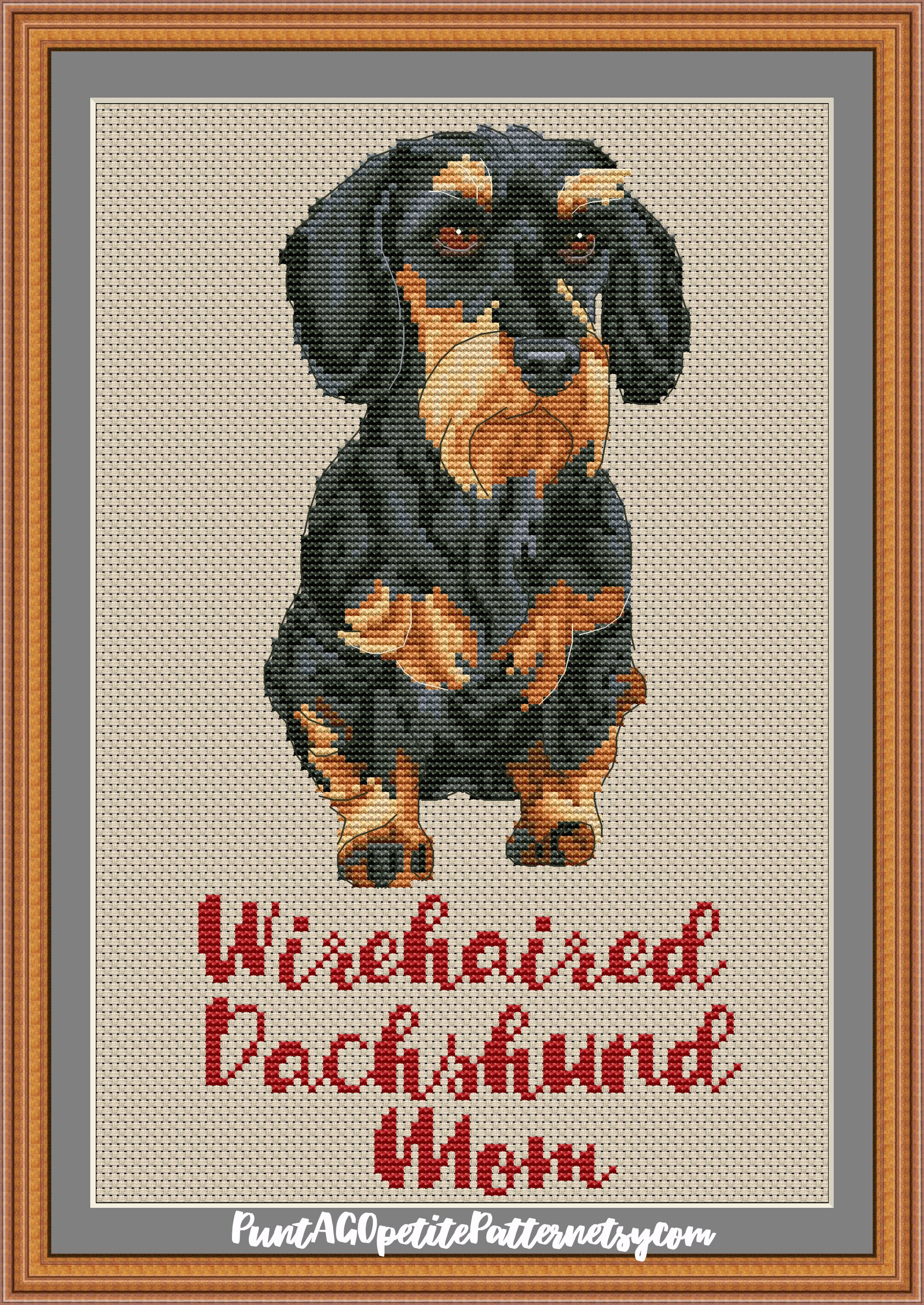 Wingkin Kit punto croce per adulti Cane bassotto fai da te punto croce stampa complementi arredo casa ricamo artistico ricamo (11CT tela prestampata) 40x50cm