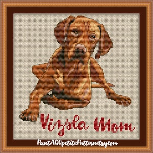 Vizsla mom cross stitch pdf pattern