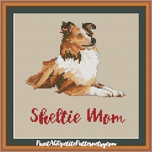 Sable sheltie mom cross stitch pdf pattern