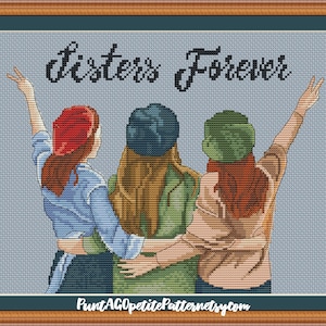 Sisters forever cross stitch pdf pattern