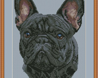 フレンチブルドッグのポートレートクロスステッチPDFパターン - Etsy 日本