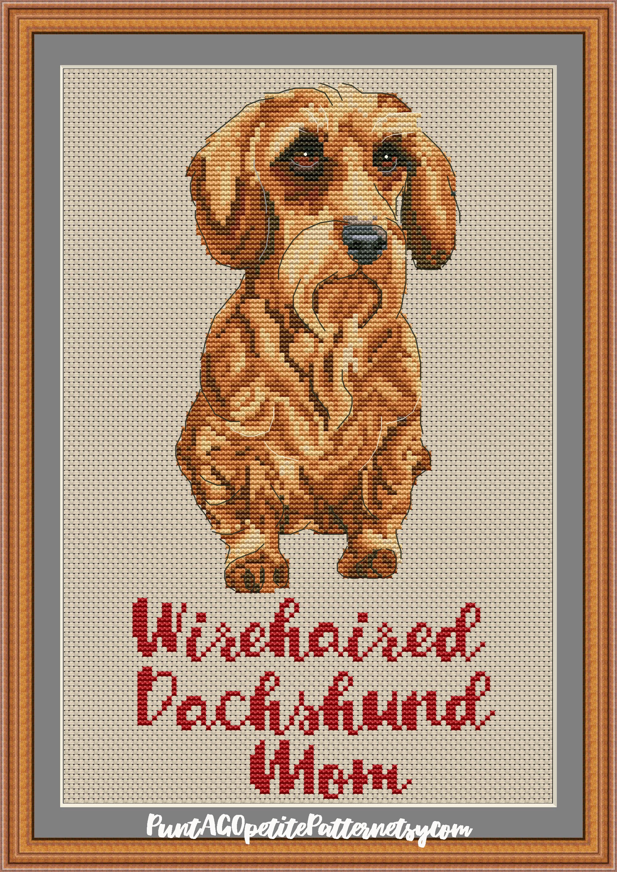 Kit Punto Croce Bassotto (Dachshund) - 14 Ct, 26x26 Cm, 12 Colori Cotone, Ricamo Per Adulti E Principianti - 2