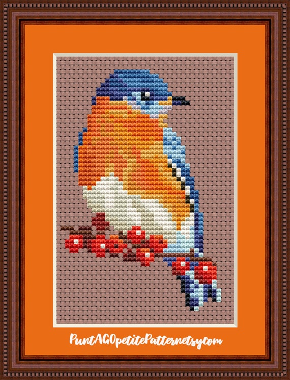 Bluebird Mini Cross Stitch Pdf Pattern - Etsy Israel