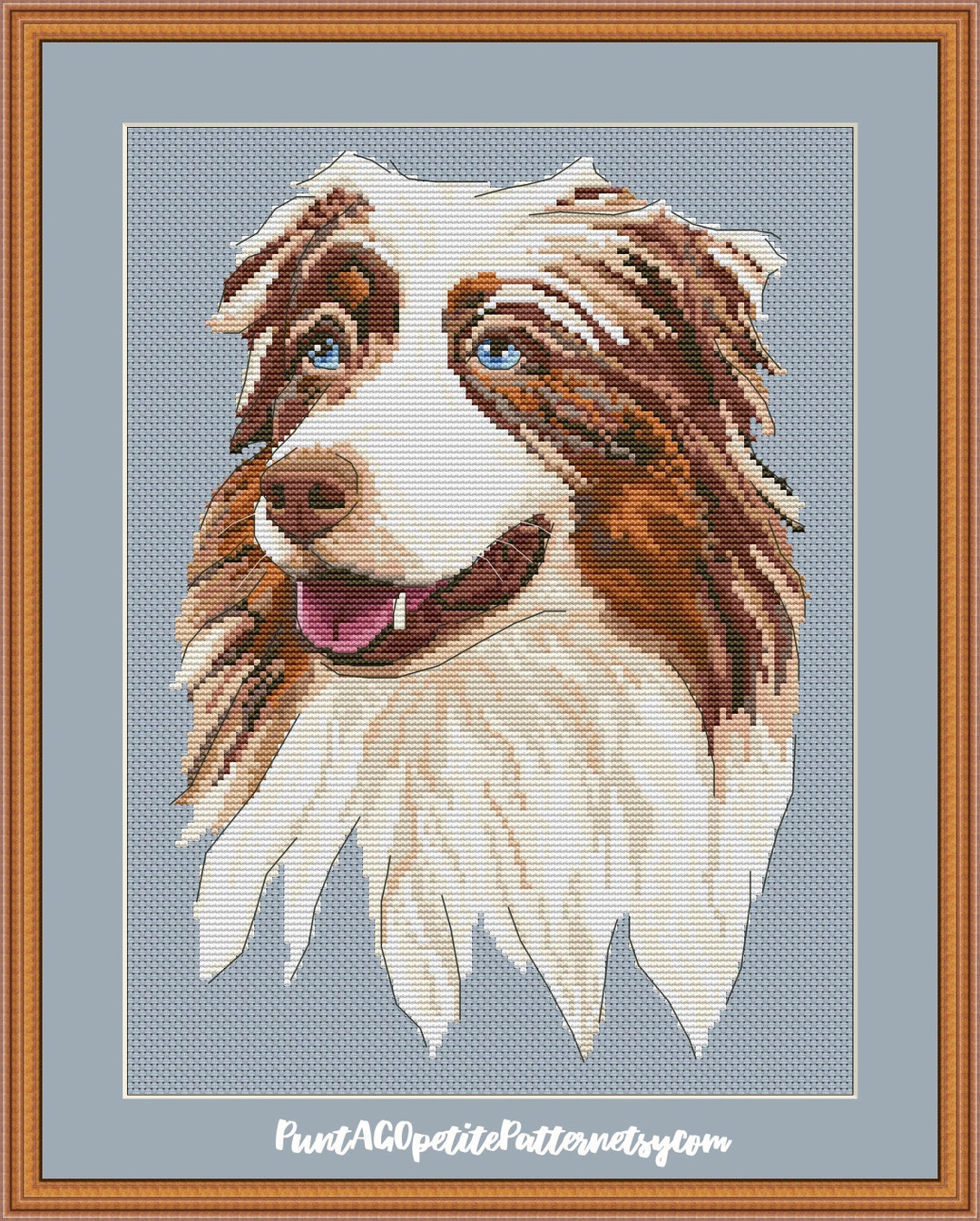 Red Merler Pattern Red Merle Australian Shepherd Portrait Cross Stitch Pdf Pattern - Etsy