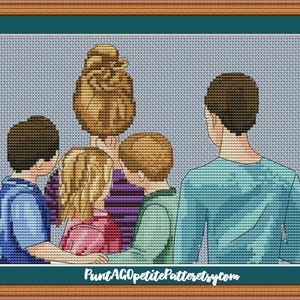 Mom of four babies cross stitch pdf pattern
