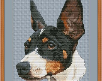 Rat terrier portrait cross stitch pdf pattern