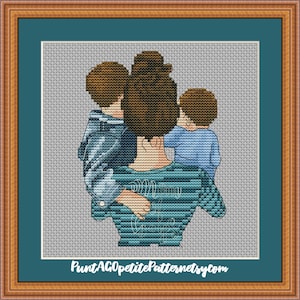 Mom of boys  cross stitch pdf pattern
